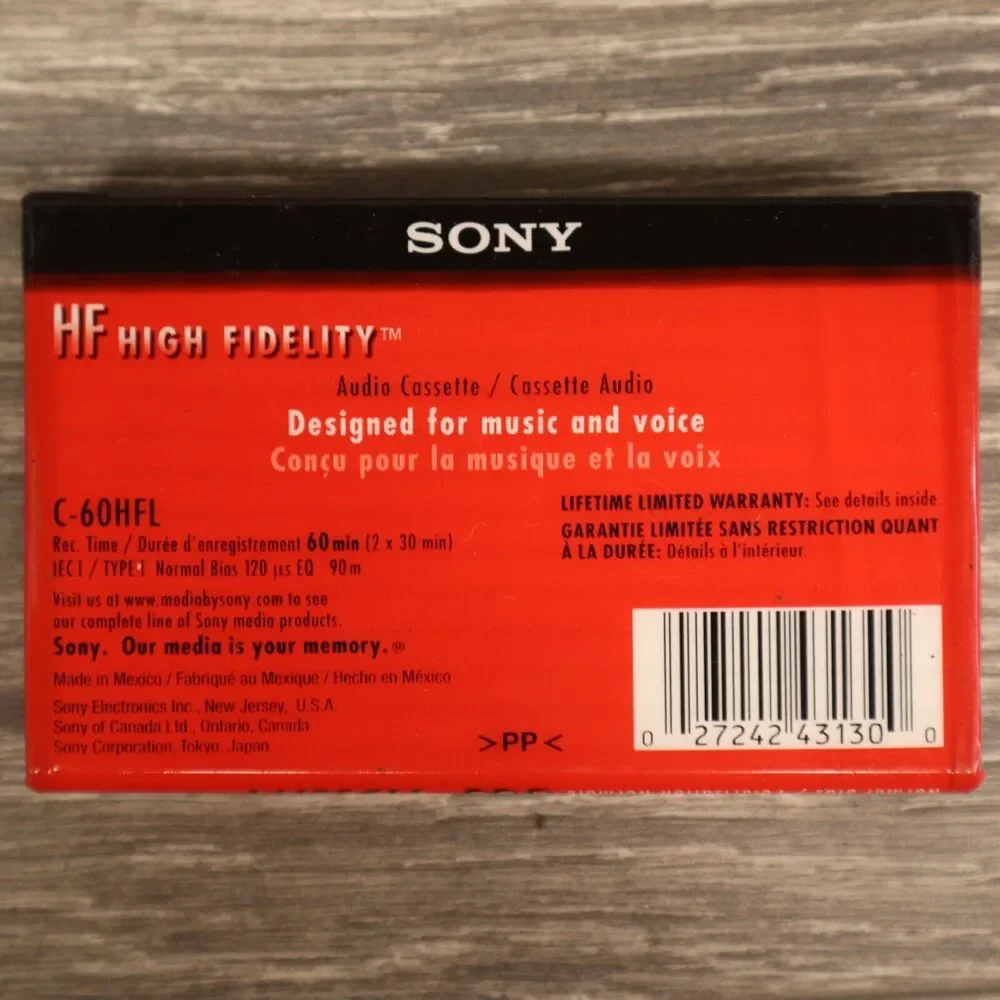 Sony HF High Fidelity 60 Minute Audio Cassette Normal Bias Blank Tapes X 7